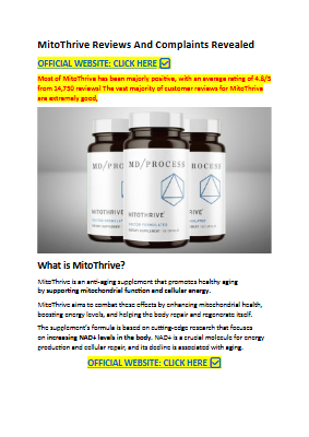 MitoThrive Reviews And Complaints Revealed