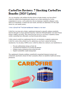 CarboFire Reviews - 7 Shocking CarboFire Benefits 2025 Update