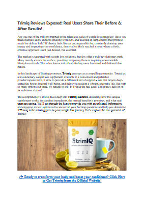 Trimiq Reviews Exposed Real Users Share Their Before & After Results!