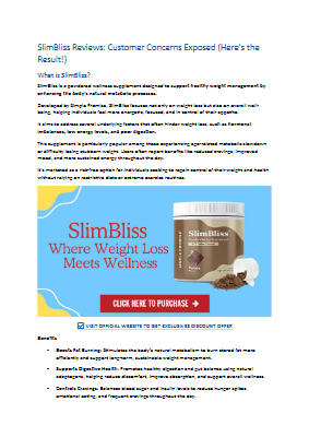 SlimBliss Reviews - Customer Concerns Exposed (Here’s the Result!)