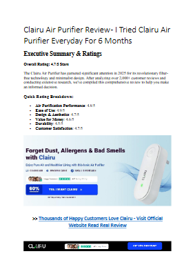 Clairu Air Purifier Review - I Tried Clairu Air Purifier Everyday For 6 Months