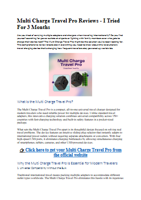 Multi Charge Travel Pro Reviews - I Tried For 3 Months