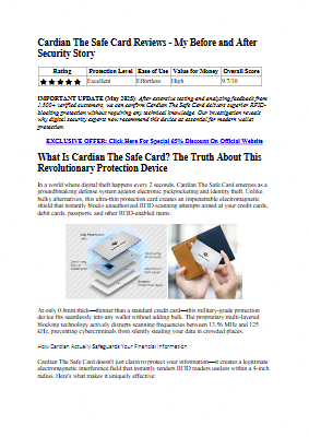 Cardian The Safe Card Reviews - My Before and After Security Story