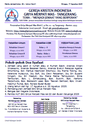 WARTA JEMAAT GKI GMM EDISI 48 (17-08-2025)