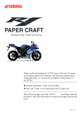 YZF-R1 2007 Assembly Instruction