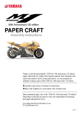 YZR-M1 50th Anniversary US edition Assembly Instruction