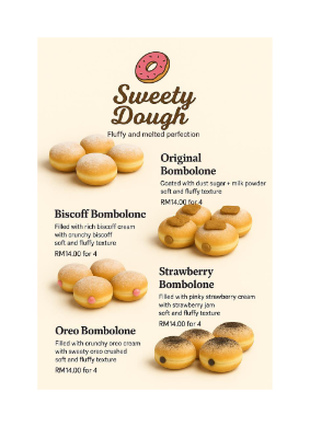 Sweety Dough Menu