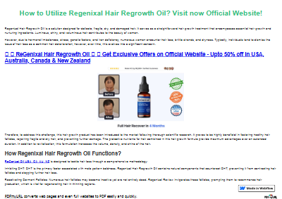 Regenixal Hair Regrowth Oil USA