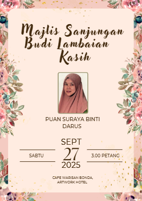 Green and Pink Floral Decorative Wedding Program Booklet (5)