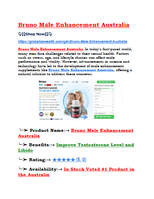 Bruno Male Enhancement Australia Offer